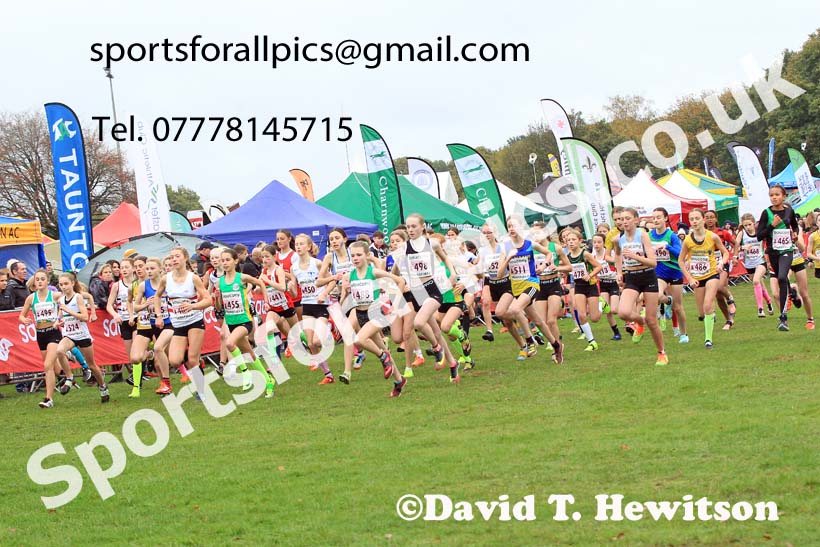 Girls Under-13s, 2022 National Cross Country Relays, Berry Hill Park, Mansfield.  Photo: David T. Hewitson/Sports for All Pics
